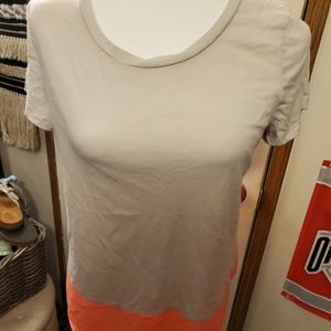 Express short sleeve tan coral shirt.